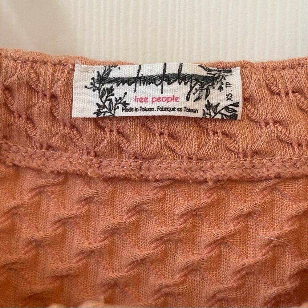 Free People Waffle Bodysuit Peach/Light Coral XS Boho Beachy Resort Casual 🍑🌊 - Picture 3 of 8